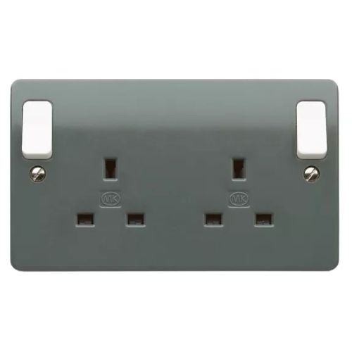 MK Logic Plus Graphite 13 Amp Double Socket DP