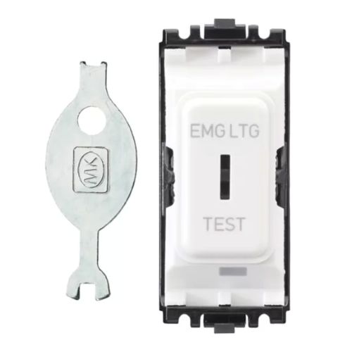 MK Grid Plus 20 Amp SP 1 Way Emergency Test Key Switch Module