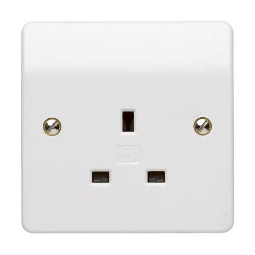 MK Logic Plus 13 Amp Single Socket DP Unswitched