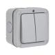 IP66 2 Gang Double Twin Weatherproof Switch with Neon