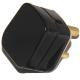 Black 2 Amp Round Pin Plug