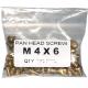 M4 x 6mm Brass Screws - view 1