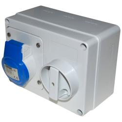 Gewiss Interlock 16 amp Switch Socket 2P+E 240v IP44