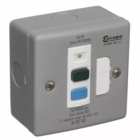 Europa Metal Clad RCD 13 Amp Spur Outlet